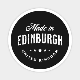 Made In Edinburgh, UK - Vintage Logo Text Design Magnet